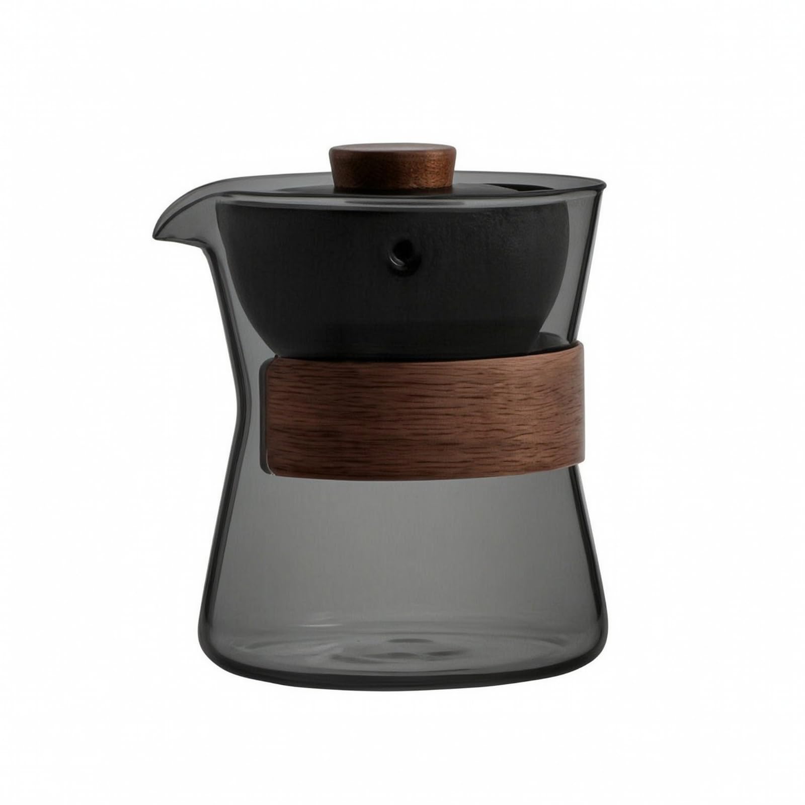 Leicht teekanne mit Holzgriff, Schwarz, Color to 2, 300 Ml Höhe 10,5 cm Durchmesser 9,5 cm