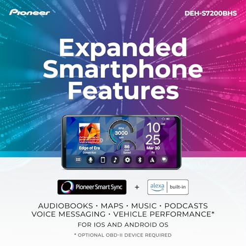 Image of Pioneer DEH-S7200BHS 1-Din CD Car Stereo with Bluetooth, USB /AUX. HD Radio