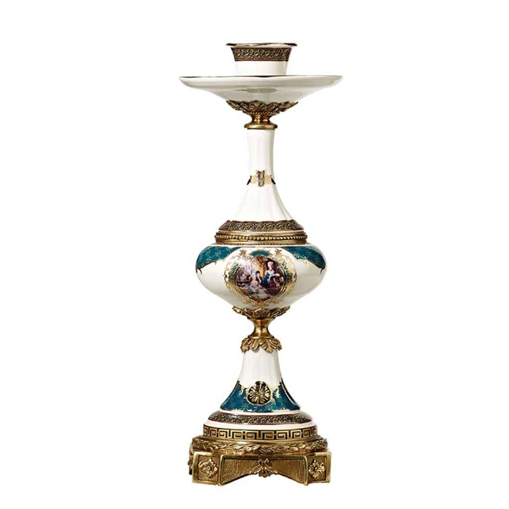 Kerzenständer Nordic Einzelkopf Kerzenhalter Moderne Mode Luxus Home Desktop Zubehör Wohnzimmer Keramik mit Kupfer Kerzenhalter Dekoration Konische Kerzenständer