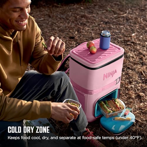 Image of Ninja FrostVault Go Can Soft Cooler, 24 /36 Can, Leak Proof, Built-In Cup Holder, 2 Ice Packs & Dry Storage Drawer, Polyester Insulation, Hiking, Camping, Picnic