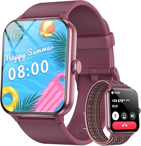 Baolubao Smartwatch Donna, 1.85" Smartwatch con Effettua/Risposta Chiamate, 100+ Sportive Smart Watch con 2cinturini/Cardiofrequenzimetro/Sonno, IP68 Impermeabile Fitness Tracker per iOS Android Baolubao Smartwatch Donna, 1.85" Smartwatch con Effettua/Risposta Chiamate, 100+ Sportive Smart Watch con 2cinturini/Cardiofrequenzimetro/Sonno, IP68 Impermeabile Fitness Tracker per iOS Android
