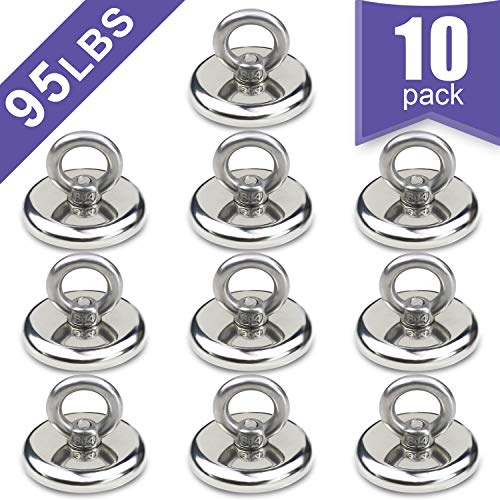 10 Pack of Super Strong Neodymium Fishing Magnets,Pulling Force Rare Earth Magnet