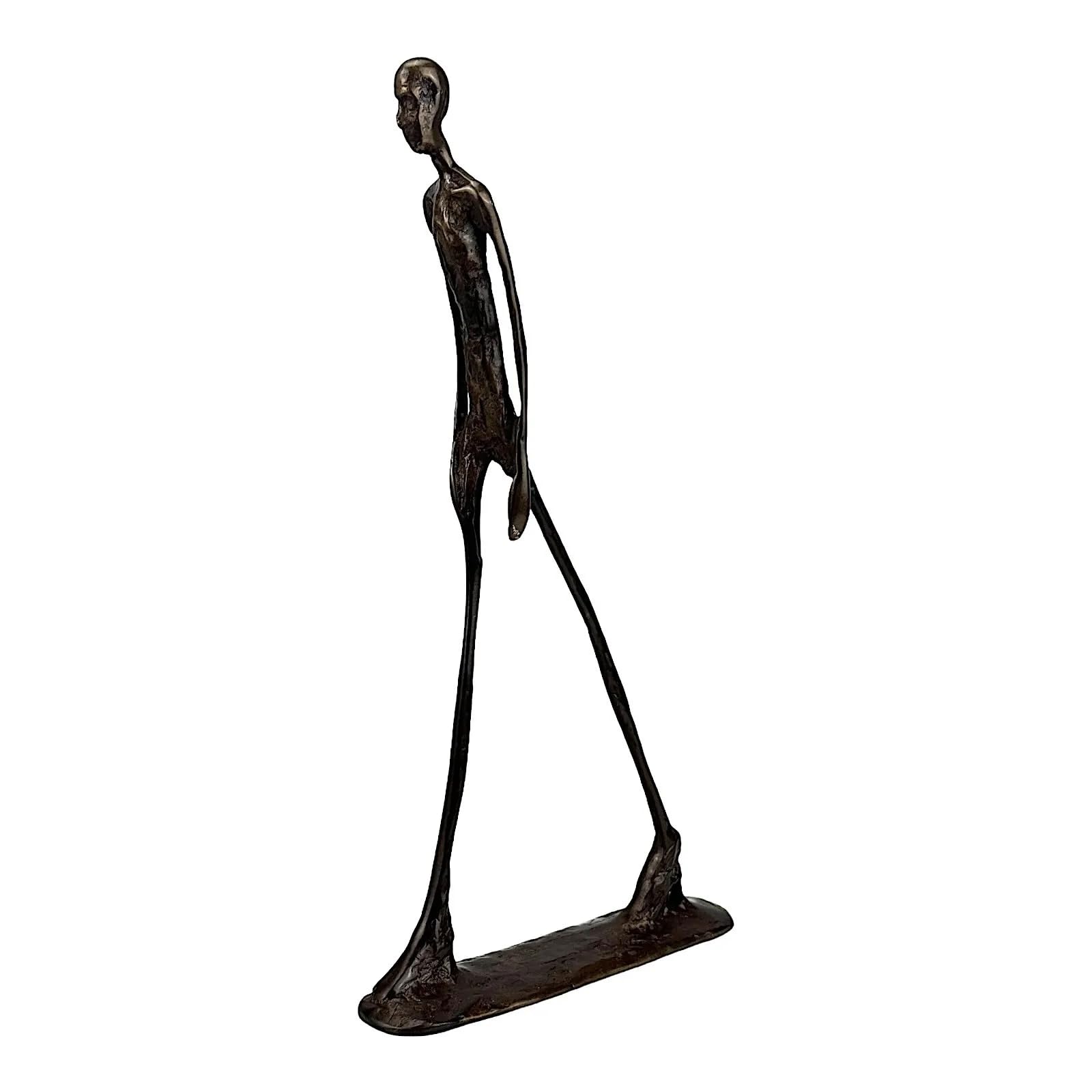 Giacometti - Escultura de estatua de hombre caminando de bronce real, réplica vintage