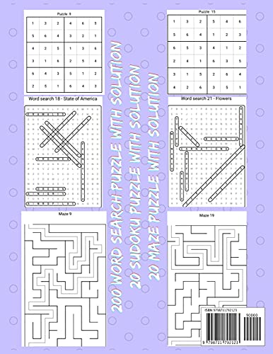 Word search Sudoku And Maze Puzzle: Kids Activity Book For 5-12 Years old. This cute and amazing Gift for Preschooler, Toddlers , Kids, Kindergarten Student, and adults image 4