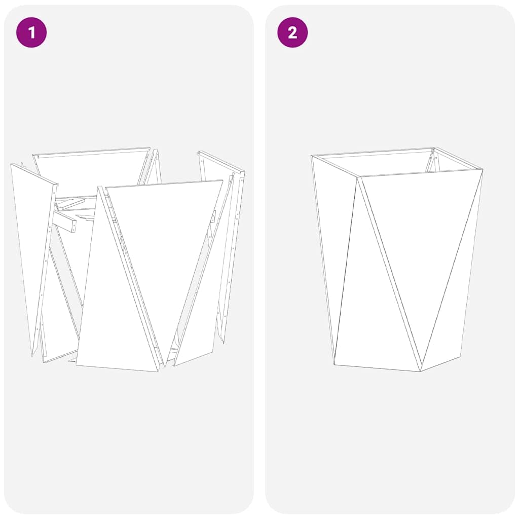 Moderner Stahl Pflanzkübel Anthrazit 50x50x75 cm für Garten Terrasse Sträucher und Gräser