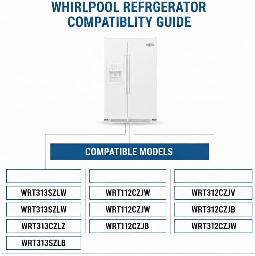 Whirlpool Genuine OEM Ice Maker Assemply W11424126 for use with Models WRT313S, WRT112C, WRT313C, WRT312C and WRT312C