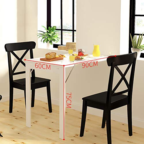 Folding Dining Room Table, Wood Wall Mounted Table, Folding On The Wall To Become A Photo Frame, Folding Wall Table, Wall Desk For Small Spaces (Color : White, Size : 90Cm×60Cm×75Cm) #TOP3
