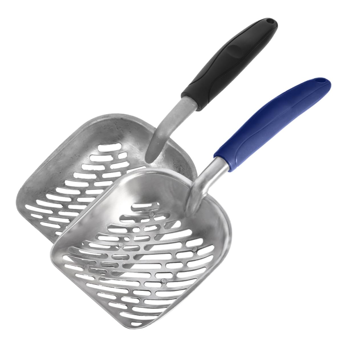 UKCOCO 2 Lettiera in Resistente Ergonomico Antiaffaticamento Setaccio con Fori per Pulizia Rapida e Facile Manutenzione Blu Nero