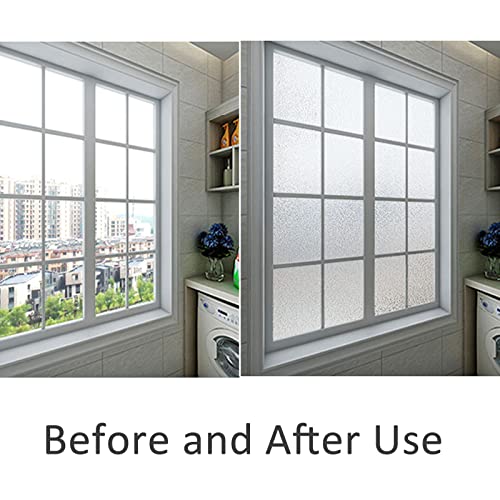 Instruban Window Privacy Film Frosted Glass Covering For Bathroom Opaque Static Cling Heat Control Door Sticker For Office Living Room Non-Adhesive - Matte Pure, 17.5 X 78.7 Inches #TOP1