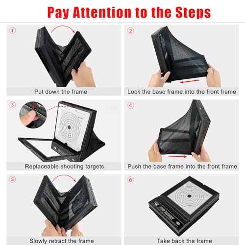 Image of Portable Airsoft Target Trap with Mesh Catcher for Indoor & Backyard Shooting - Foldable BB Gun Practice Net System with Replaceable Paper Targets (Recycles 6mm Plastic BBS)