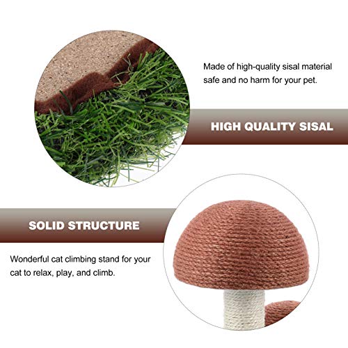 Balacoo Bloco de Arranhões para Gatos em Forma de Cogumelo para Escalada de Gatos com Sisal, Brinque