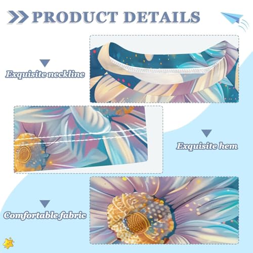 ALAZA Kids Rash Guard Girls Toddler Swim Shirts Short Sleeve Dreamy Daisy UPF 50+ 3T3