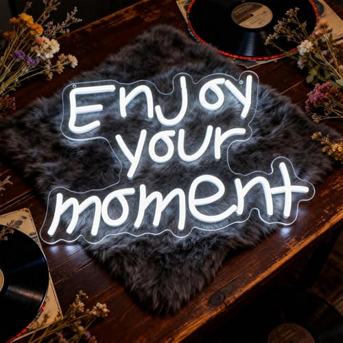 Image of Enjoy Your Moment Neon Sign Led Neon Lights Signs for Wall Decor USB Powered Led for Room Decoration Home Game Room Bar Party Decor