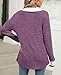 Kenhansion Women's Collared Long Sleeve Shirts Casual V Neck Ribbed Fall Pullover Tops Lightweight Contrast Tunic Sweaters (Dark Purple,X-Large)