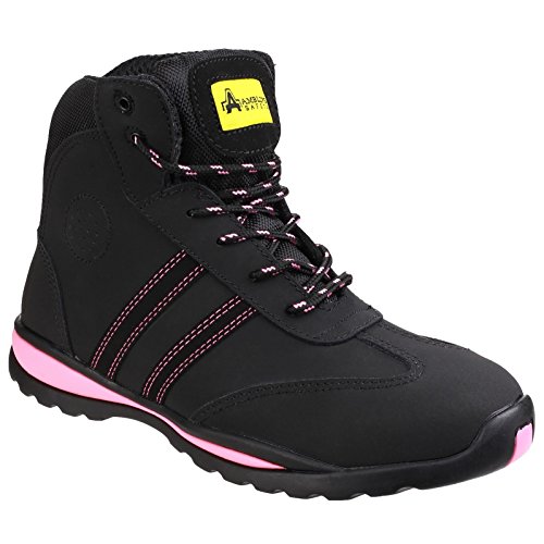 Bottines à lacets femme doublées contre le froid en noir mat