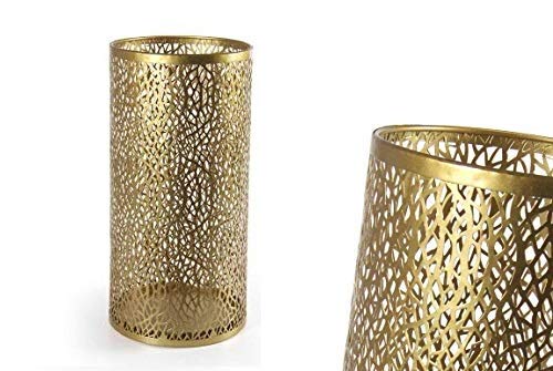 Gicos Porta ombrelli in Metallo Colore Oro Tondo Shabby Chic 24 * 48 cm portaombrelli IRO-794759