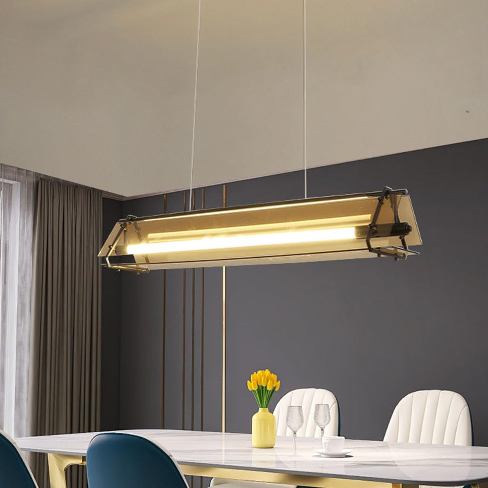 FZQSXAZU Ceiling Pendant Light Fixture Long LED Chandelier Dimmable Modern Hanging Lamp Nordic Decoration for Dining Room Bedroom Kitchen Island Cafe