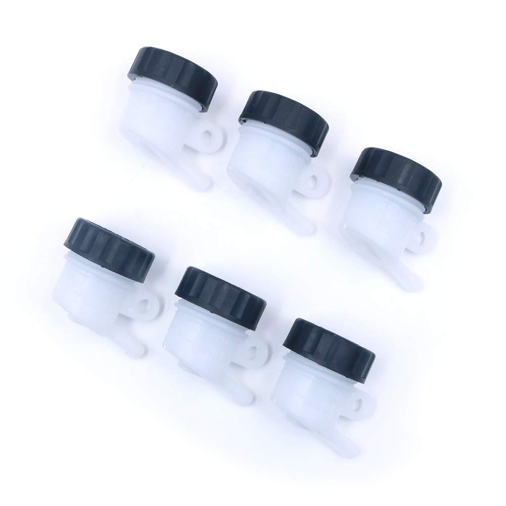 Namvo 6Pcs Ricambi per moto Serbatoio del freno universale Bottiglie di fluido anteriore Coppe dell'olio Cilindro principale del motociclo, testa obliqua