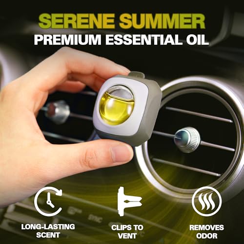 Image of Air Jungles Serene Summer Scent Car Air Freshener Vent Clip 6 Ct | Long Lasting Up to 180 days, Natural Essential Oil, Car Fragrance Accessories for Women and Men, Odor Eliminator, 4 mL Each
