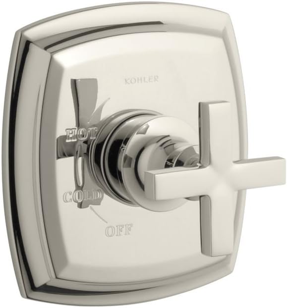 Kohler TS16235-3-SN Margaux(R) Rite-Temp(R) valve trim with cross handle, Vibrant Polished Nickel