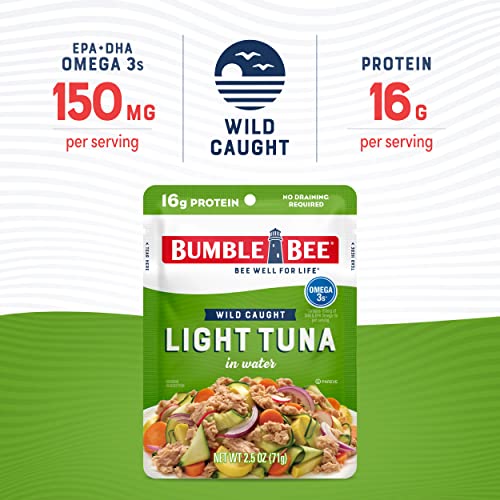 Bumble Bee Premium Light Tuna Pouch In Water, Ready To Eat Tuna Fish, High Protein, Keto Food And Snacks, Gluten Free, 2.5Oz Pouch (Pack Of 12) #TOP1