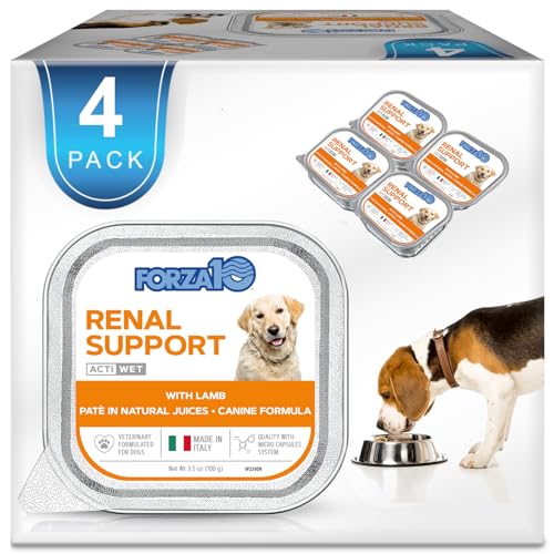 Forza10 - Dog Food, Vet Formulated Wet Dog Food for Kidney Support, Non-GMO, Lamb Flavor, Made in Italy (3.5 oz, 4 Pack)