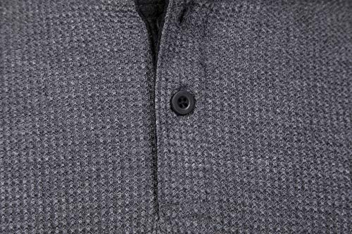 Men's Causal Pullover Hoodie Lightweight Solid Color Hooded Sweatshirt Tops Long Sleeve Waffle-Knit Henley Shirt4