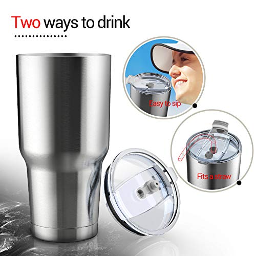 Copo de aço inoxidável, 30oz, Beasea 2 peças de copo de metal isolado a vácuo com tampa, caneca de v