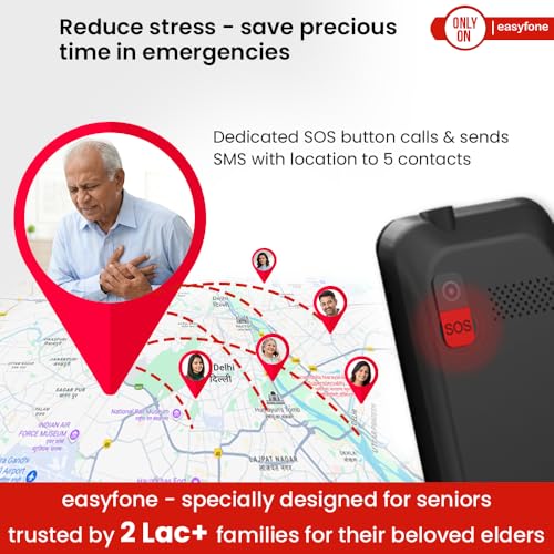 Image of Easyfone Elite 4G Phone for Seniors | 2.8 inch Big Screen | Loud Sound | Big & Talking Buttons | USB-C & Dock Charger | SOS | Photo Speed Dial | FM | Customizable Menu