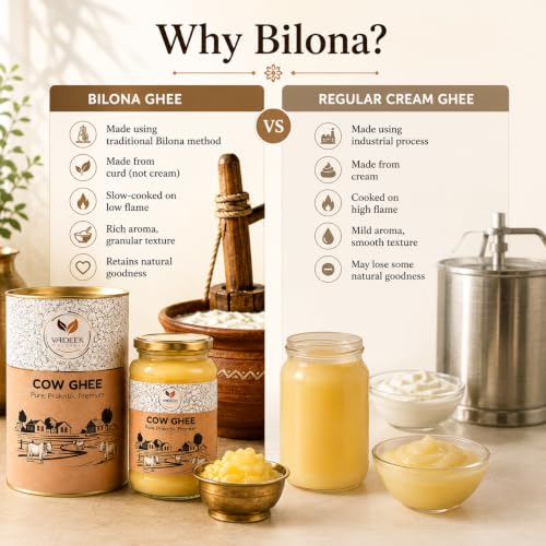 Image of Vaideek Wellness Pure Cow Ghee Cultured Desi Ghee| Bilona Cow Ghee Two Way Churned | Made In Earthen Pots | Lab Certified | 500 Ml