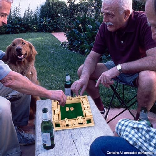 AMEROUS Juego Shut The Box de Madera 1-4 Jugadores miniatura 7