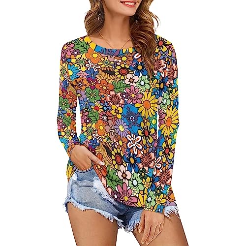 Women's Long Sleeve T-Shirt Workout Quick Dry Loose Tops Plus Size Outdoor Casual Sweatshirt