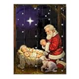 Needzo 2024 Adoring Santa Religious Catholic Christian Advent Countdown to Christmas Calendar, 11 Inches
