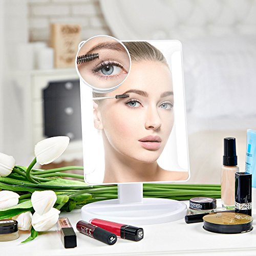 Mackleo Led Makeup Mirror - Smart Touch Portable And Adjustable Compact Travel Vanity Mirror - Natural Daylight Lighted Mirror With Usb Cable #TOP6