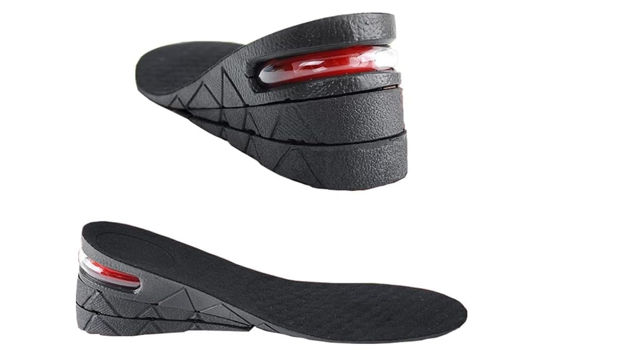 FP- Height Increase Insoles with air Cushion: Boost Your Height from 1" to 2.8" with Confidence (3 Layers 3cm - 7cm). Heel Insert for Men and Women Taller Shoes Insoles. FP(FeetPrime)