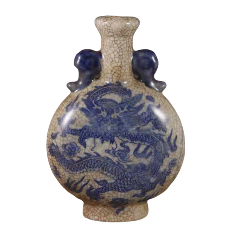 asdchZen Vintage Ceramic Ginger Jar, Chinese Tradition Storage Jar Decorative Porcelain Jars Temple Jar, Flower Vases Decor For Living Room Bedroom Shelf -22 * 15.5 Cm