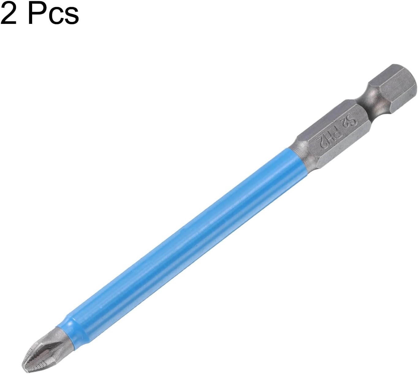 2pcs Phillips Screwdriver Bit PH2 S2 Steel 1/4" Hex Shank 90mm/3.54" Length Magnetic Cross Head Power Drill Bits