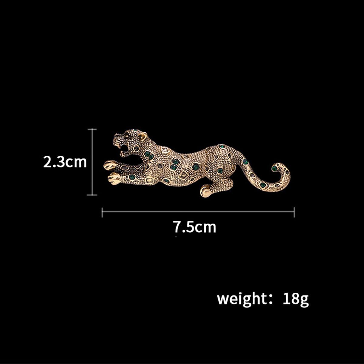 Personalized Rhinestone Leopard Brooch Pin Green Blue Crystal Leopard Brooch Fashion Cool Brooch Lapel Pins Clothes Bag Hat Dress Suit Jewelry for Men - Image 6