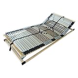 Matratzen Perfekt 7-Zonen Lattenrost orthopädisch, 100 x 200 cm – Lattenrahmen mit Kopf- und Fußverstellung, Härte-Regulierung, Kautschukaufhängungen und 42 Leisten