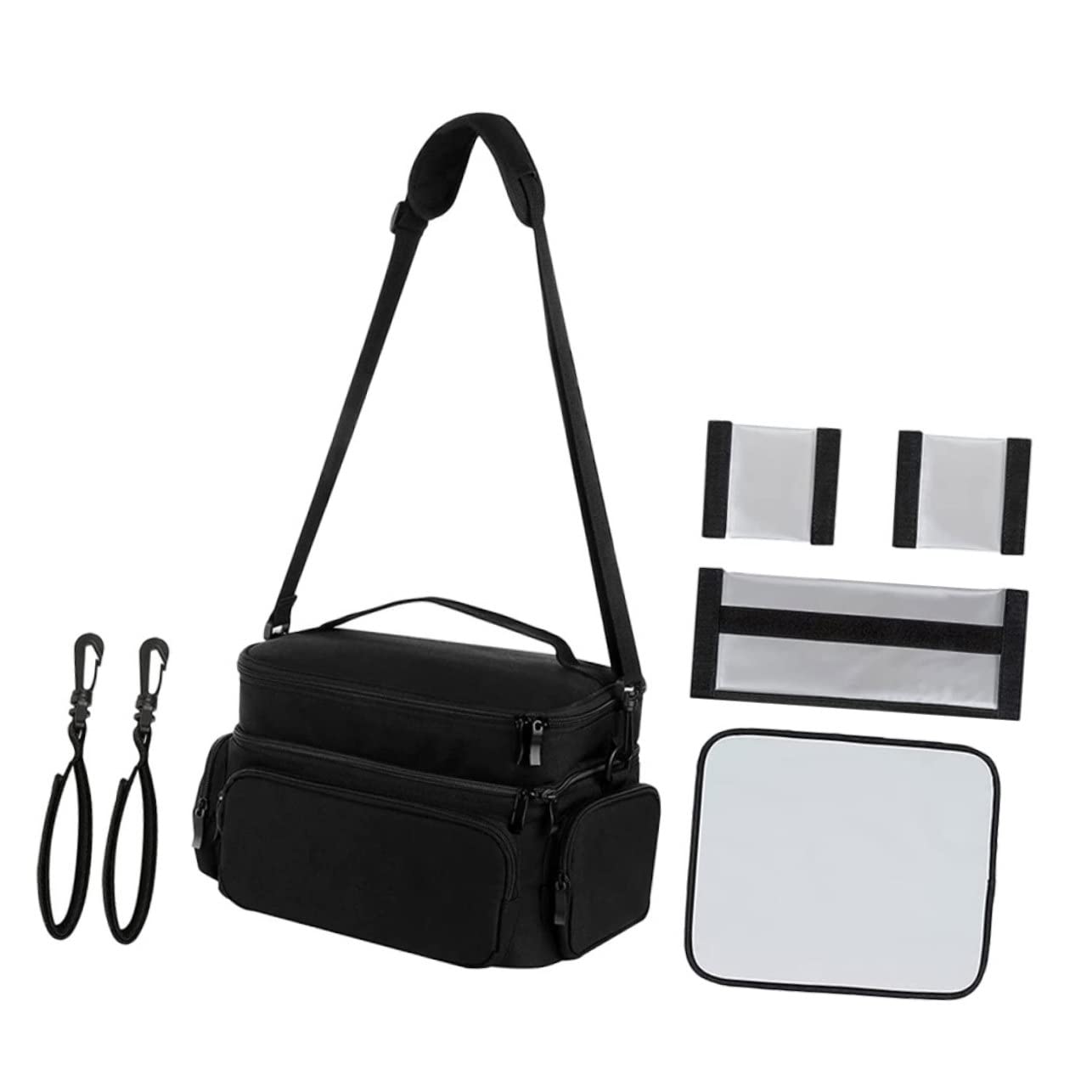 Tragbarer Milchpumpen Organizer mit Reißverschluss, Polyester Schwarz
