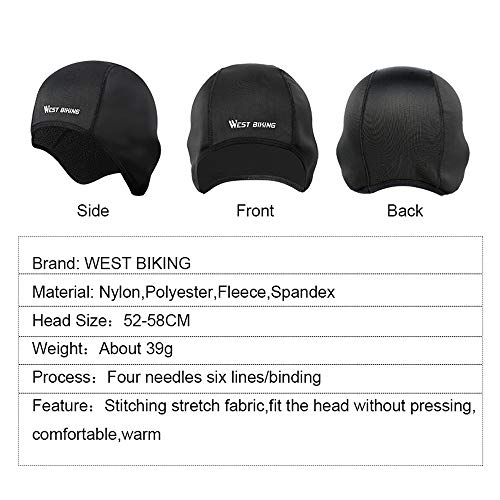 Boné de ciclismo de inverno, Andoer Boné de ciclismo de inverno à prova de vento de lã térmica corri