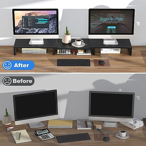 image for Rfiver Dual Monitor Stand, Desk Monitor Riser with 48.2