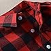 Little Boys' Long Sleeve Button Down Plaid Flannel Shirt (Red-Black, 7-8 Years)