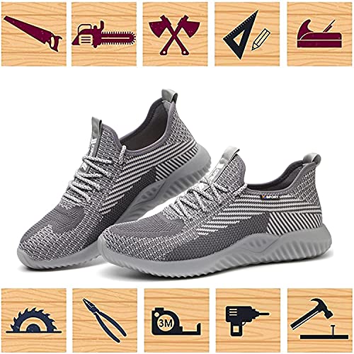 Drecage Steel Toe Safety Shoes For Women Men Work Shoes Industrial & Construction Sneakers Puncture Proof Lightweight Working Shoes #TOP4