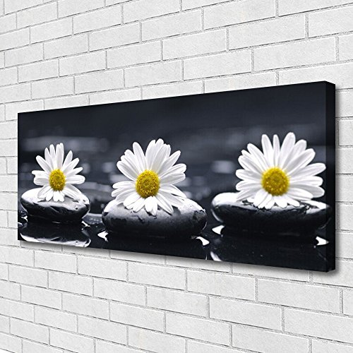 Toile imprimée 125x50cm tableau décoration déco mural moderne design pierres floral - 3