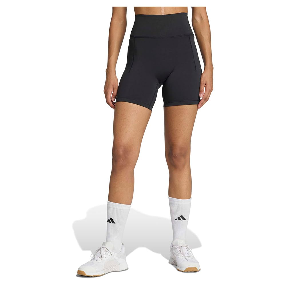 adidas Women's Optime Workout Short Leggings, black, XXS 5 inch