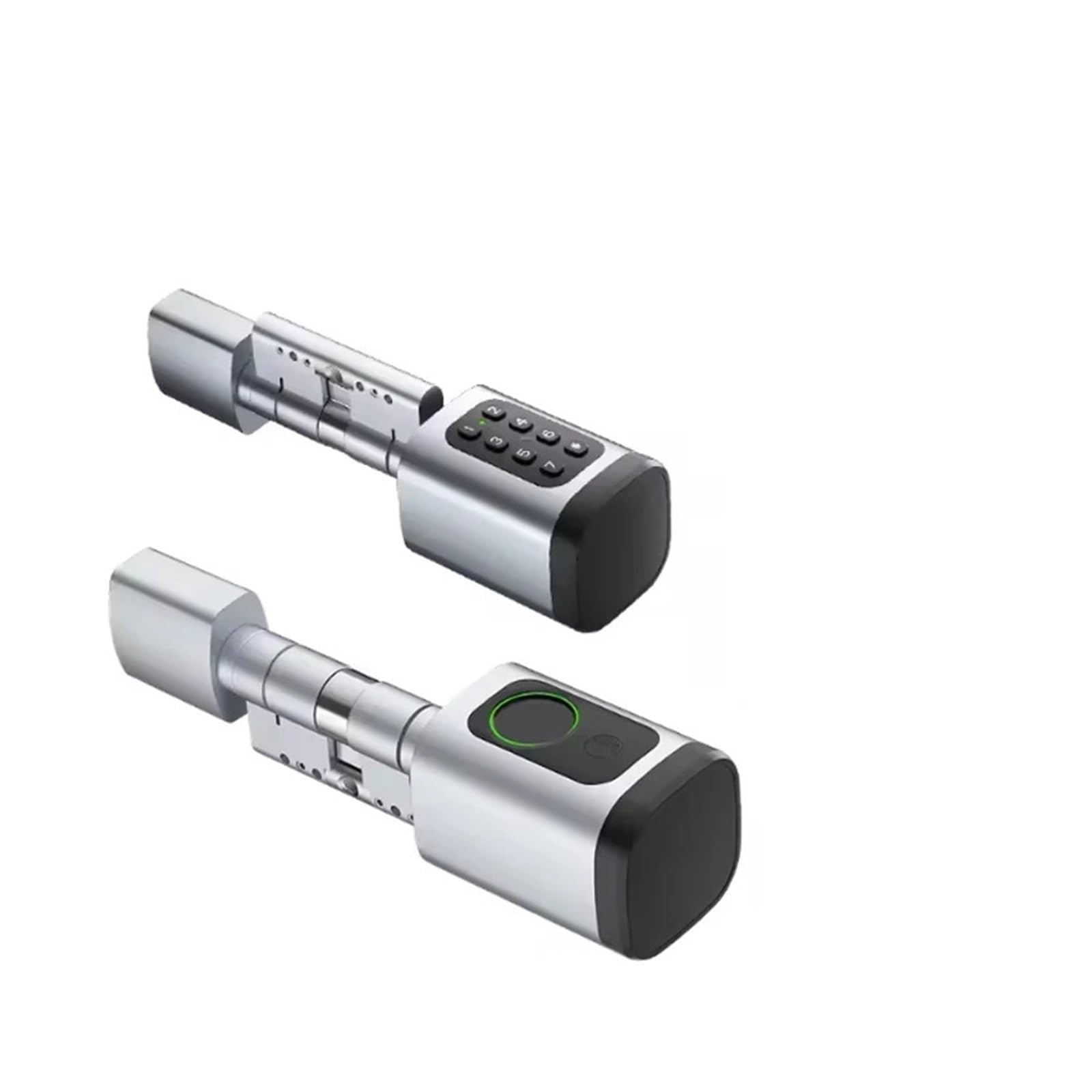 Oshpmbdlyfj Silver Tuya 60-90Mm Adjustable Tt Lock/Tuya Bluetooth Smart Fingerprint Digital Cylinder Lock With App/Password/Rfid Card/Key Unlock(Silver Tuya)