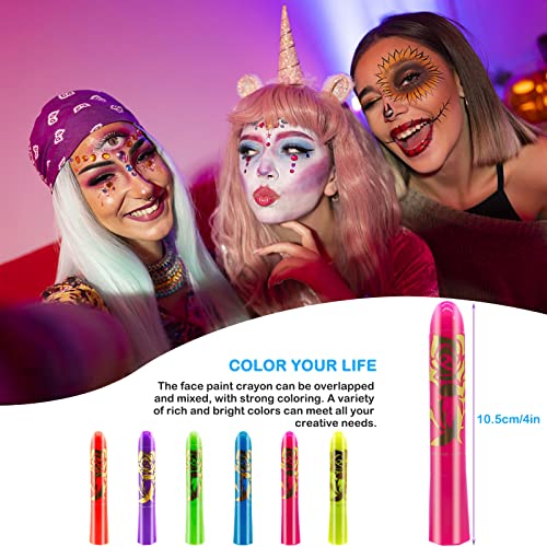 Bzeumk FACE PAINT CRAYONS Glow In The Dark Body Painting Kit Under Uv And Black Light Makeup Non-Toxic thumb #2