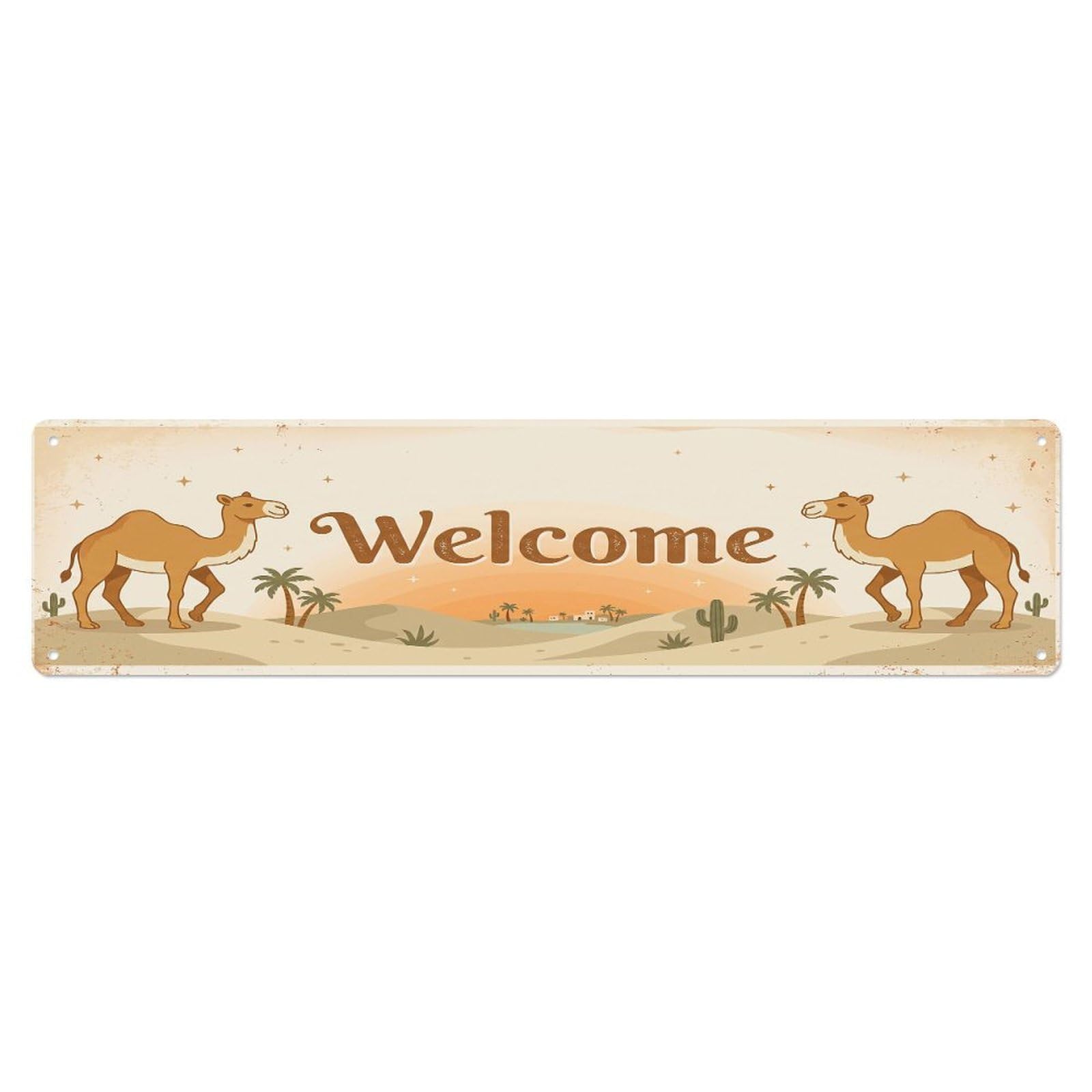 Vintage Welcome Camel Dune Metal Tin Sign