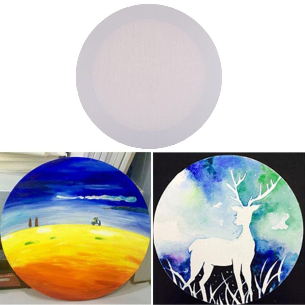 White Round Blank Canvas Wooden Frame for Oil Acrylic Painting DIY 40CmCrafts|Art Supplies|Painting Supplies|Canvas & Canvas Boards|Stretched Canvas & Boards-image-40